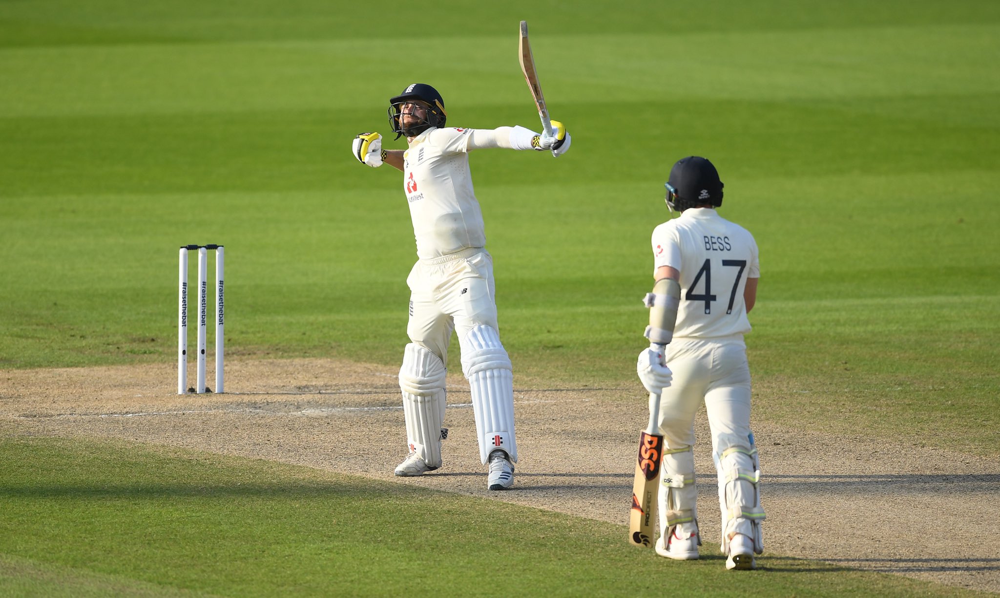 Chris Woakes celebrates the victory against Pakistan in the first Test at the Emirates Old Trafford. (Credits: Twitter/Chris Woakes)