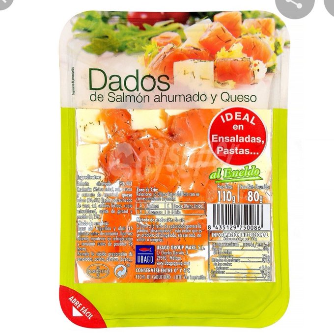 dados de salmón y queso Mercadona