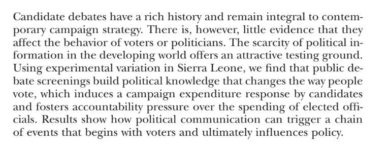 thanks also to funding and much more from  @IGC_SierraLeone &  @JPAL. Here is the abstract. 2/5