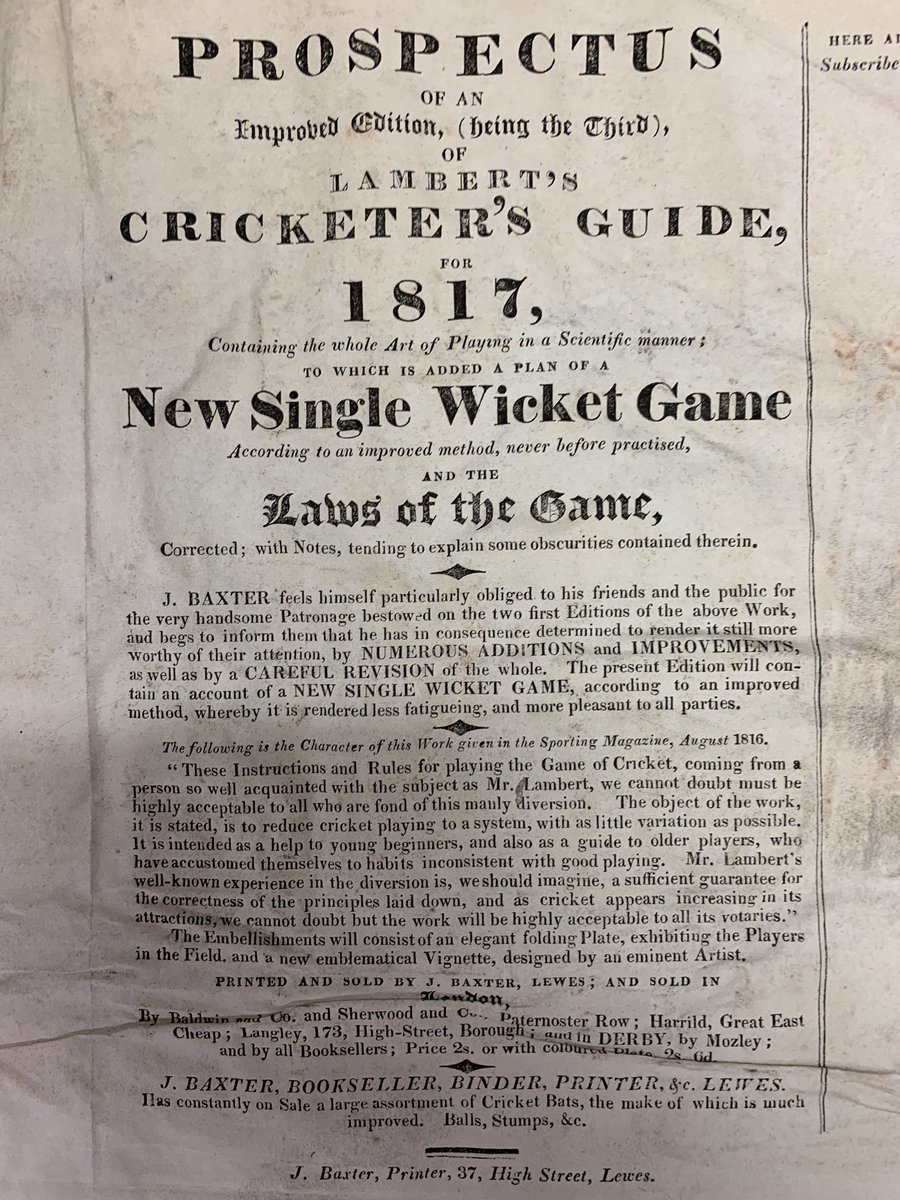 Before Wisden there was Lambert’s Cricket Guide