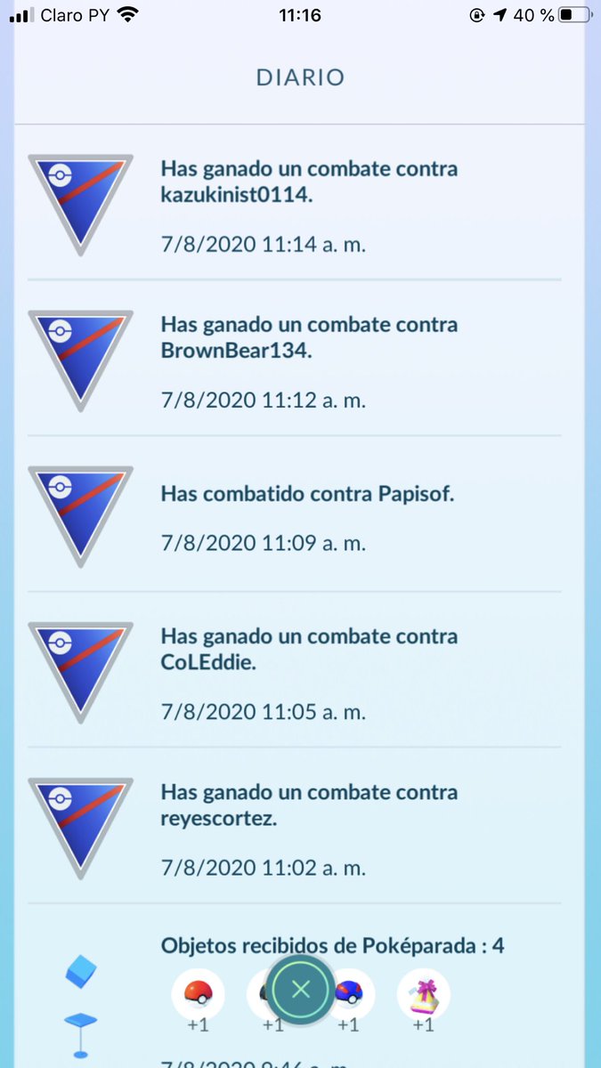 GonzOdelaO's tweet image. @NianticHelp 
I just won 5/5 battles in my last set but the third battle was badly recorded in the diary. Coincidentally, the GBL crashed at the time of the animation "you won." I left constancy that even in this there are errors.
#PokemonGO #PvP