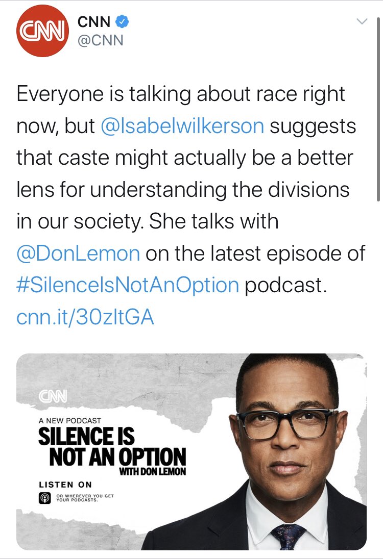 My favorite though is  @CNN. They didn’t find it necessary to cover Biden’s original statement but instead tweeted about how “silence is not an option*” when it comes to “talking about race right now.”*option still valid for Democrats