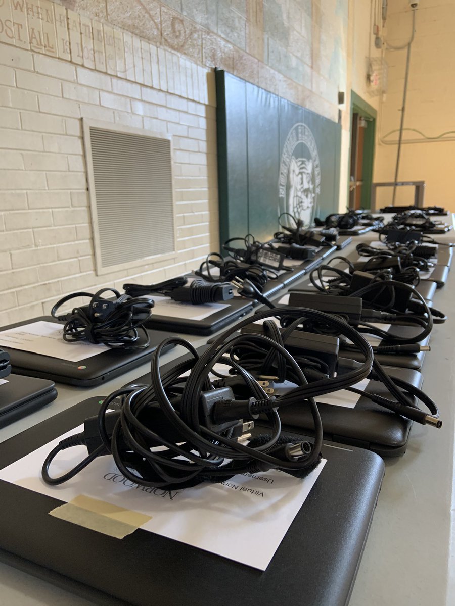 saraharris70's tweet photo. Deployment for @norwoodtigers virtual students has begun! If your child will be learning virtually, and you have not registered for a time to pick up your device, please call the school, and we will assist you.

In person learners, stay tuned! You will be next!#grrreatNESs https://t.co/lOiVbySEcx