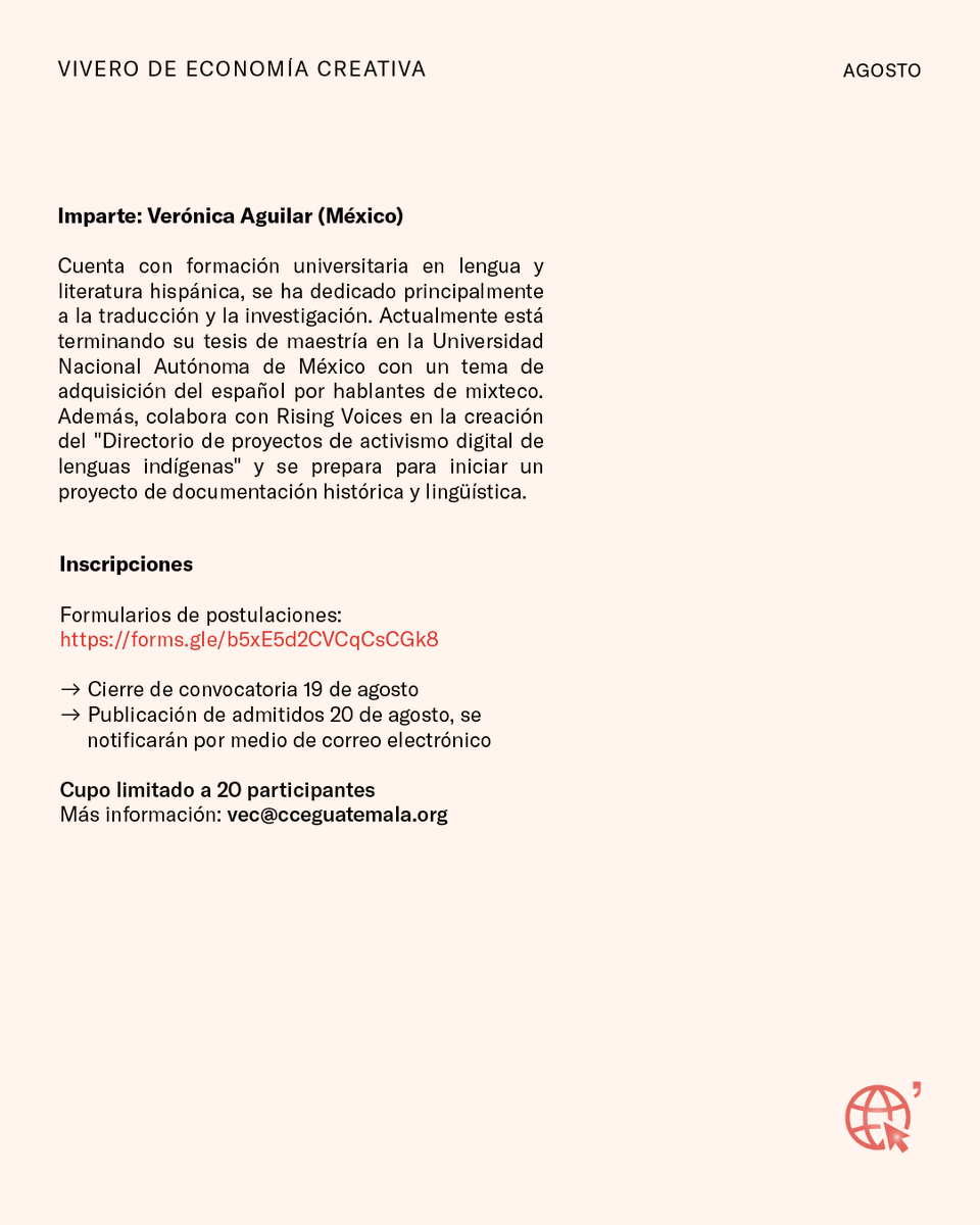 💻En el marco del #DíaPueblosIndígenas hemos organizado el taller "Gestión de proyectos de lenguas indígenas y tecnología" con apoyo del Programa ACERCA de <a href="/AECID_es/">AECID</a> <a href="/UNESCOgt/">UNESCO Guatemala🏛️#Educación #Ciencia #Cultura</a> y <a href="/crfger/">Federación Guatemalteca de Escuelas Radiofónicas</a>💻📱

⚡️Tienes hasta el 19 de agosto para enviar tu postulación.