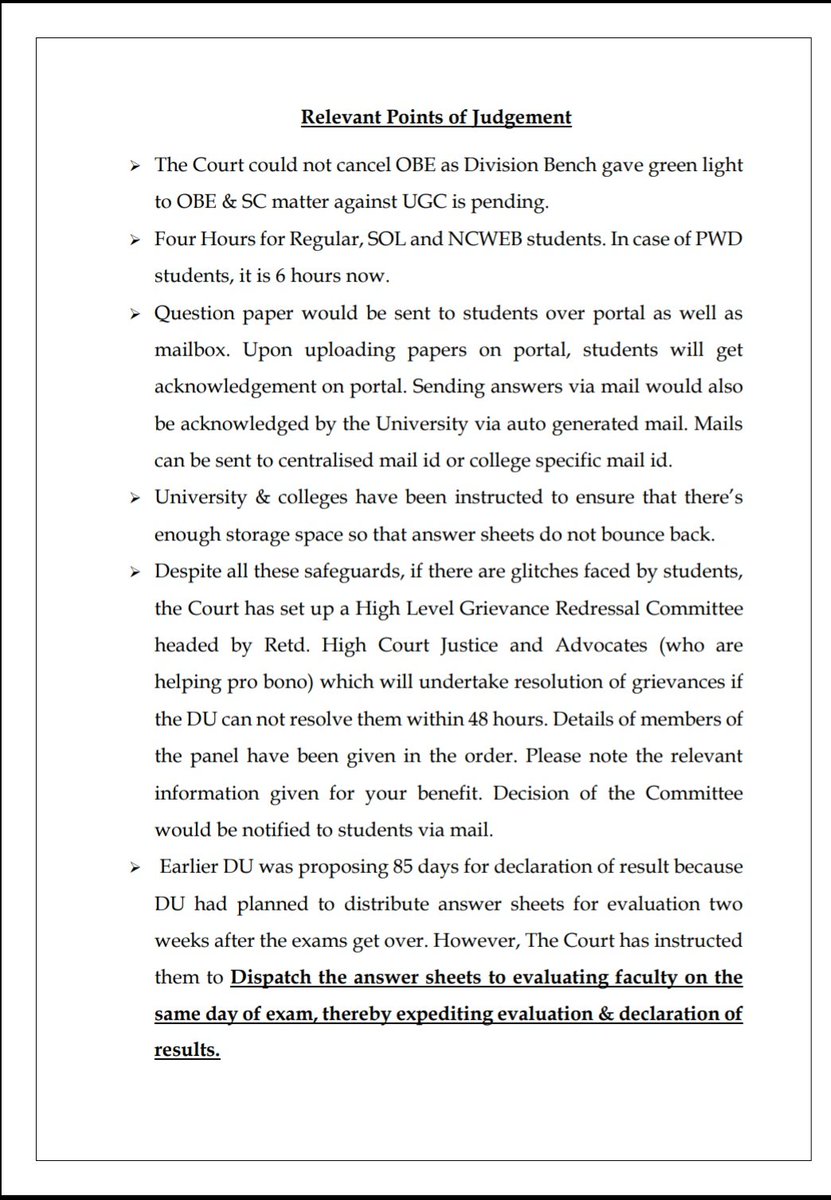 advAkashSinha's tweet photo. The relevant points for students in today's order. I believe expedited results is the most under reported aspect of today's order. https://t.co/AluDgiBTPP