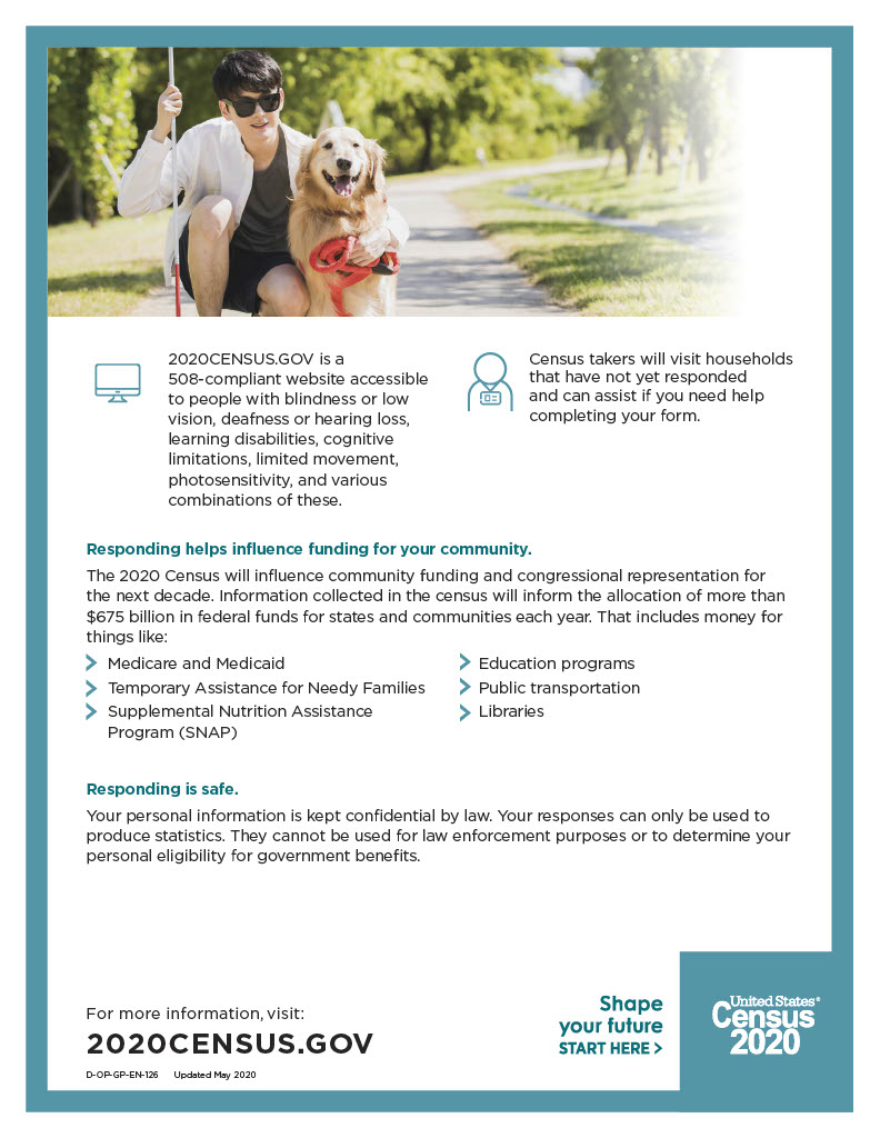 LivingstonCoNY's tweet image. The #2020Census is accessible for everyone. You can respond to the #Census today by answering a handful of questions online, by phone, or by mail. #EveryoneCounts