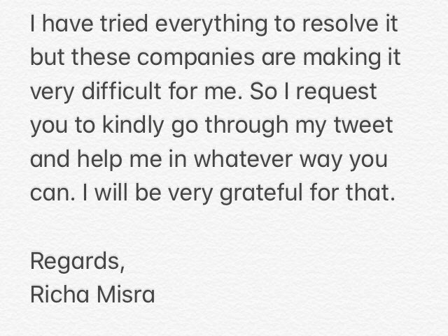 misraricha7's tweet photo. Respected Sir @HardeepSPuri, this is to bring to your kind notice that I have been facing major issues related to my refund for the last 53 days. These issues have been created by @airvistara @TataAirlines, @goairlinesindia @nesswadia and specially the third party @happyeasygo. https://t.co/jdcpCWKpRc