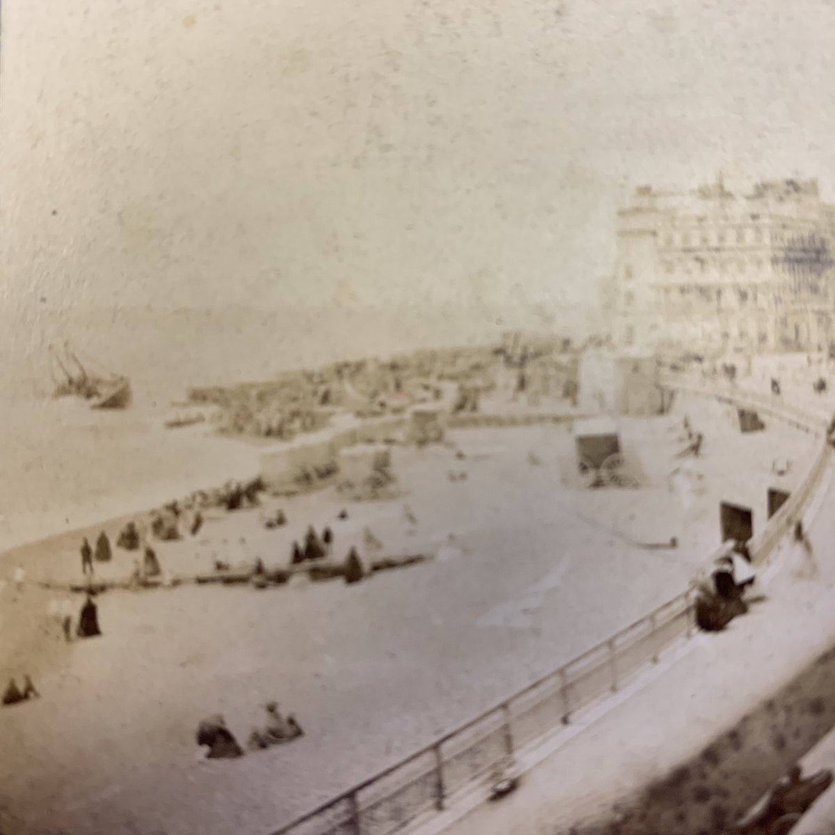 The wreck of a French brig off the Albion Hotel, Brighton, on Saturday, 2nd June, 1860. One of the oldest photographs in the  @sussex_society collection...