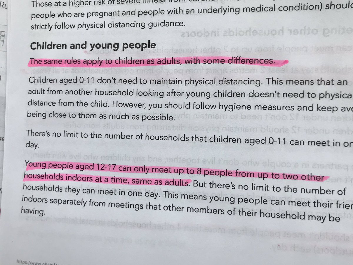 Particular areas of concern include the abandonment of very clear rules regarding: physical distancing, face coverings and meeting other households for anyone over the age of 12, as soon as one sets foot in an educational establishment. 4/6