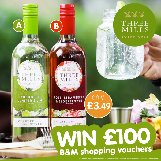 bmstores's tweet photo. 🍷 #COMPETITION TIME 🍷

We've teamed up with #ThreeMillsWines to giveaway £100 worth of B&amp;M vouchers to ONE lucky winner! 

For your chance to WIN, simple FOLLOW us, RT &amp; COMMENT WHICH flavour you'd pick - A or B! https://t.co/N5sMipWowH

Competition ends 9am 10/08/20 https://t.co/c8G2RzBbqP
