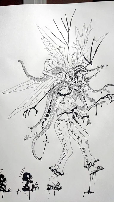 #人外版深夜の真剣お絵描き60分一本勝負
お題異形頭 