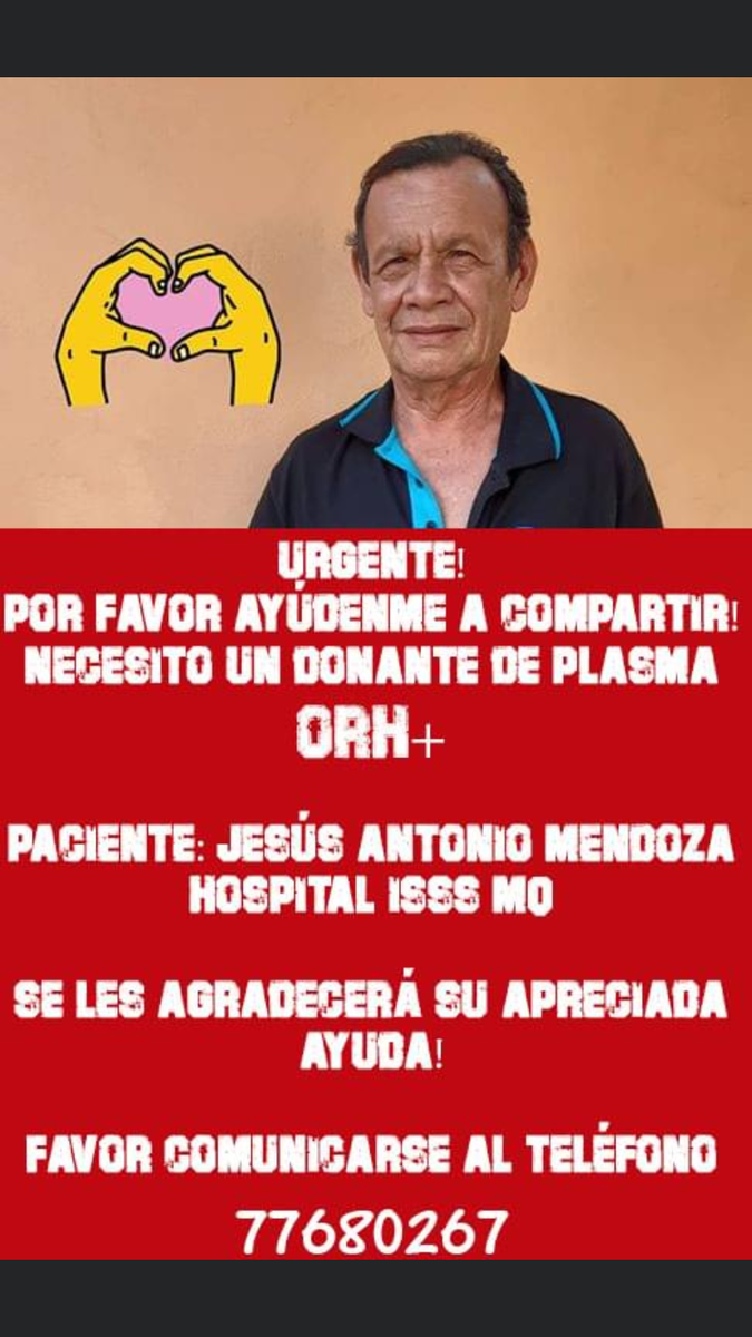 rostri2013_h's tweet photo. @soyjoseyoutuber Buenos días José, por favor ayúdenos a que llegue a más personas, bendiciones de ante mano. Por favor necesitamos de su ayuda si alguien puede donar plasma. https://t.co/ah0hUusnmC