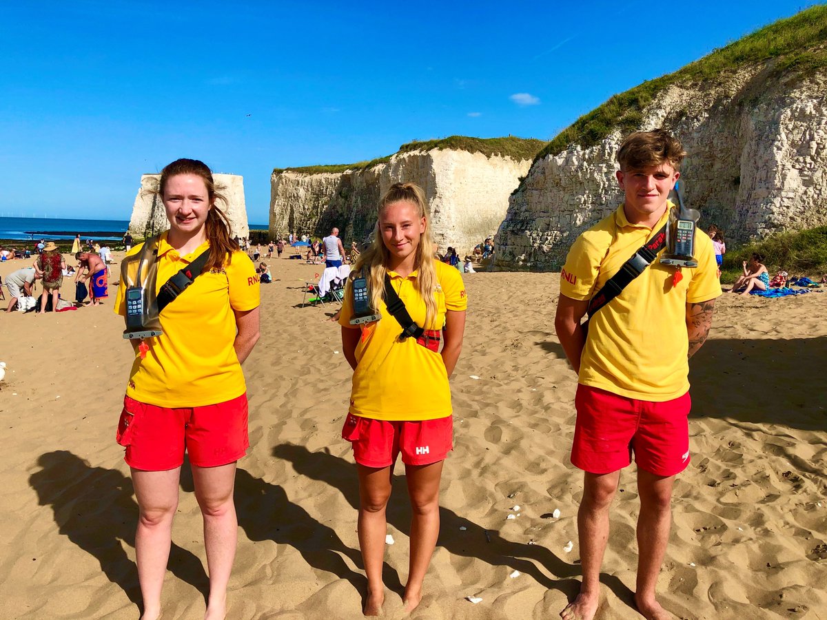 RNLI's tweet photo. Our amazing lifeguards in Kent recently rescued 24 people in a single day at Ramsgate beach. With record-breaking temperatures forecast for this weekend, please think of our lifeguards by maintaining social distance, following their advice and not taking risks at the coast. https://t.co/Qi8VVE3e4t