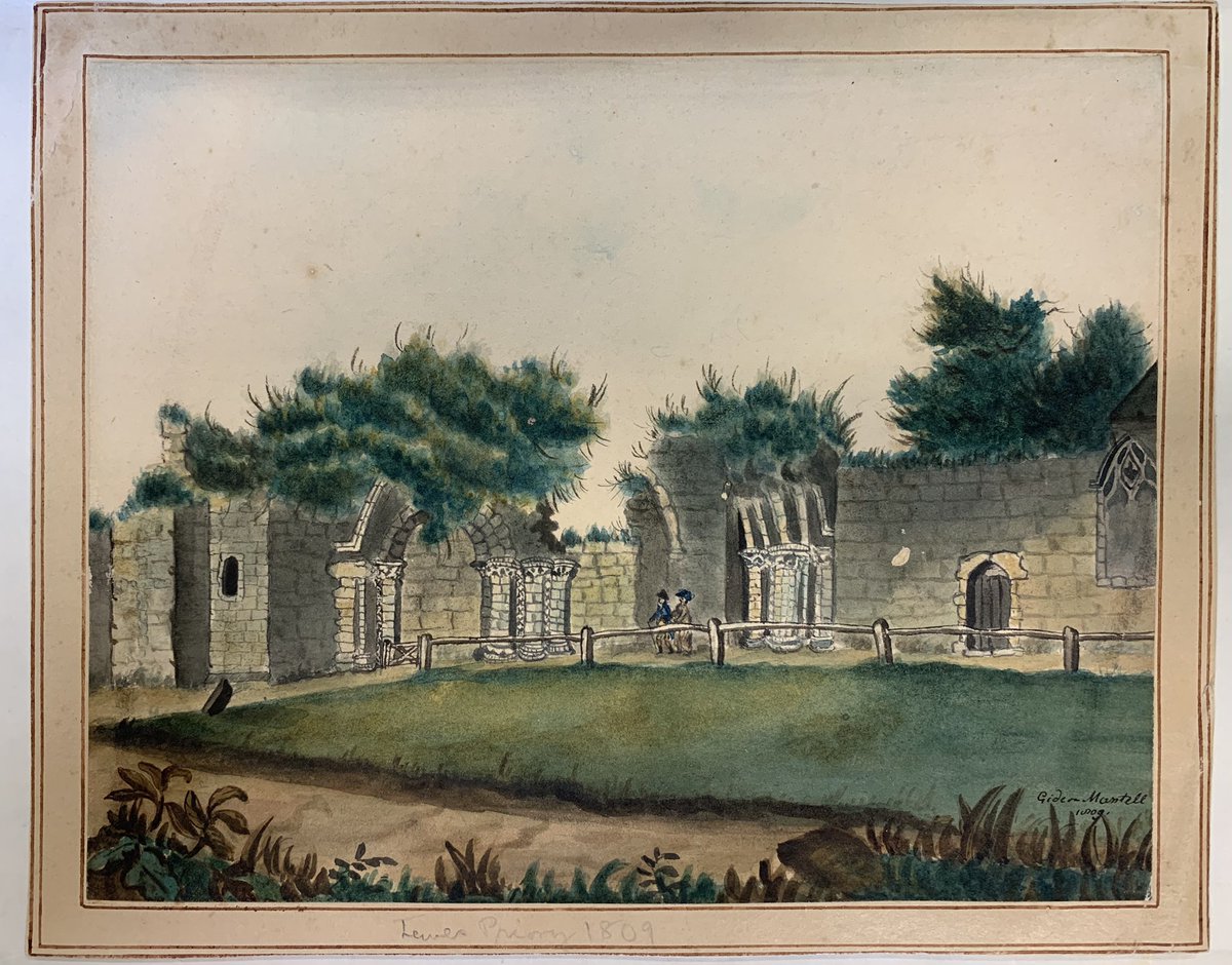 Painting by Gideon ‘Iguanodon’ Mantell of Lewes Priory (1807).  @Tweetisaurus  @palaeojoe