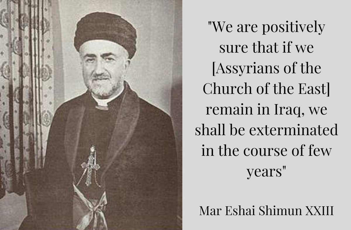 Assyrian leaders, who survived massacres at the hands of neighboring Arab & Kurdish tribal forces, feared that their population would be exterminated and/or exiled if they remained in Iraq without any autonomy, representation, or proper protection.