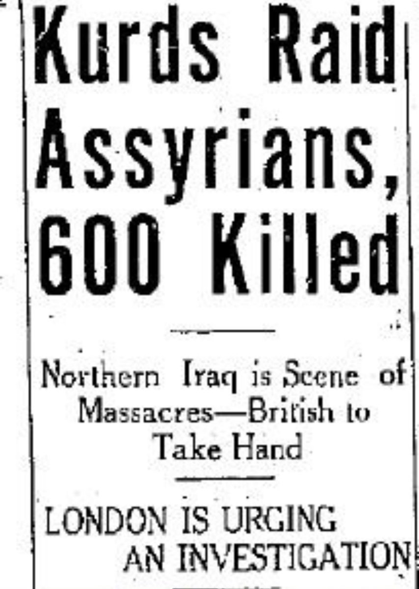 By August 9th, the Kurdish tribes along with the Arab tribes of Jabour & Shammar began carrying out attacks. Nearly 60 villages were looted and/or destroyed, hundreds of girls were raped, and all the men were turned in to the Iraqi Royalist’s forces, who executed them on site.