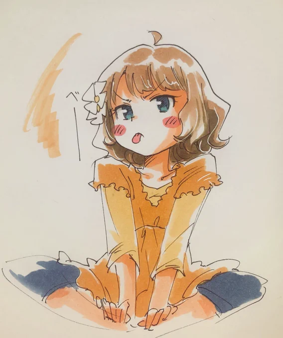 今日の桃子ちゃんセンパイ。のラクガキ。ベーセンパイ。 