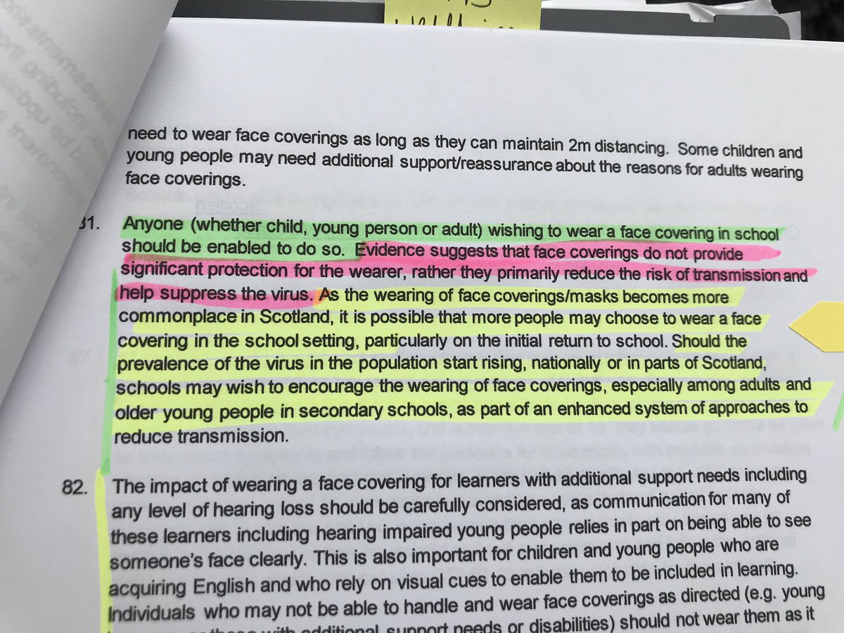 I think the evidence speaks for itself but just to make it clear: as of next week, a secondary teacher and 30 teenagers can spend 15 minutes together in close proximity in a classroom. After that, only the teacher will have to wear a mask for the remaining 45+ mins. 5/6