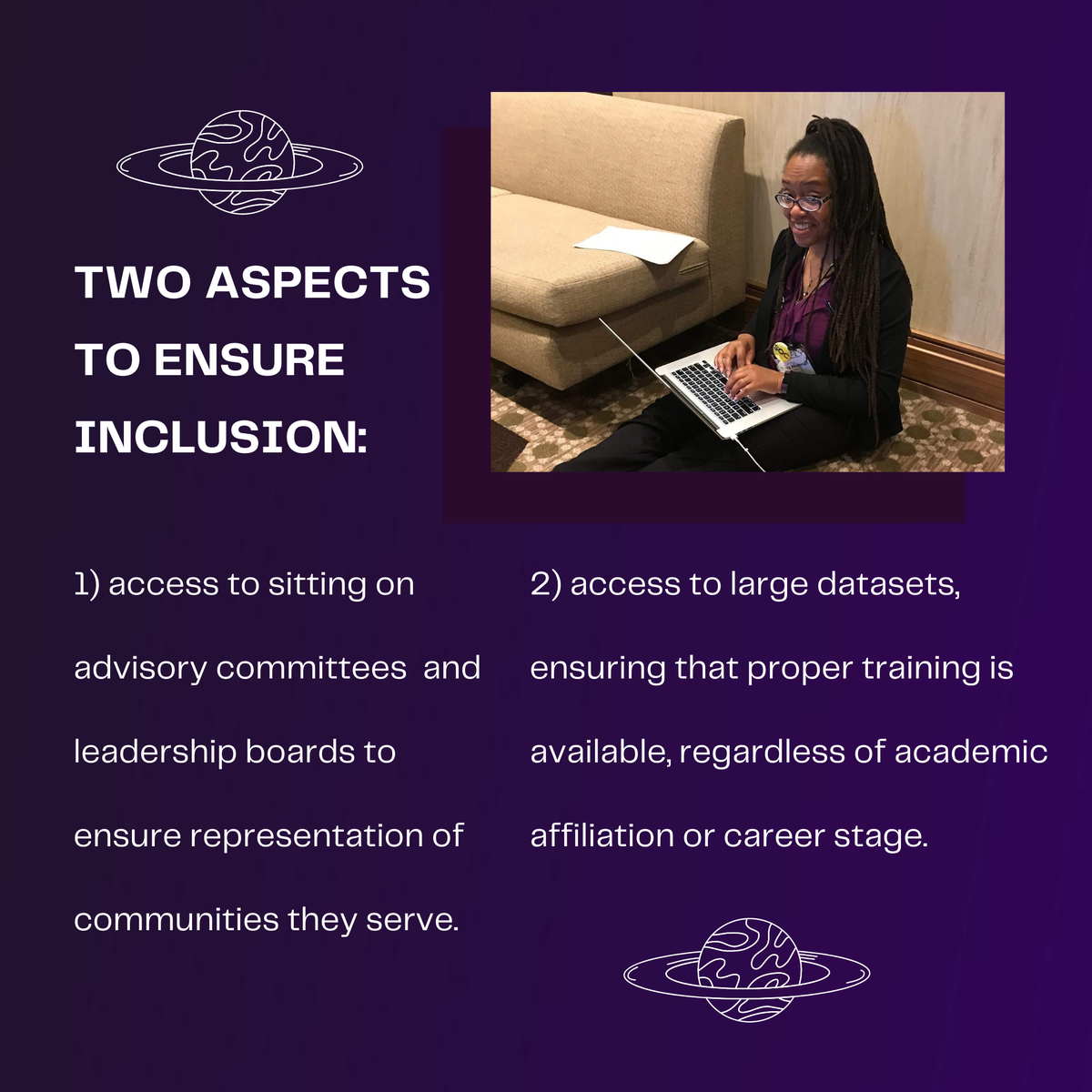 BlueMarbleSpace's tweet photo. Today we are highlighting Dr. Dara Norman! Beyond just her research on Active Galactic Nuclei, Norman is an advocate for diversity, equity, and inclusion (DEI) within astronomy. She believes that with advisory access and data access, DEI will be enforced. 👩🏾‍🚀🔭 #BlackinAstro https://t.co/Sm6JfbF5JO