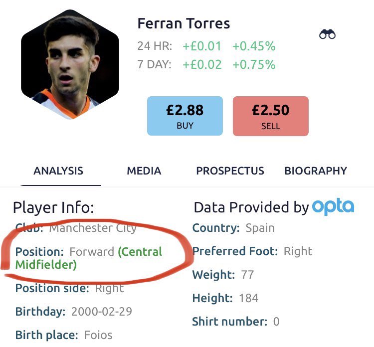Gingdex's tweet photo. As if Sancho needed any more rockets

Ferran Torres’ immediate positional change to Forward upon transferring to Manchester City has made it very likely this will happen to Sancho on the day after the Man United move

Double rockets incoming 🚀🚀

Sancho £25 soon

#FootballIndex https://t.co/3JCcRPbKD2