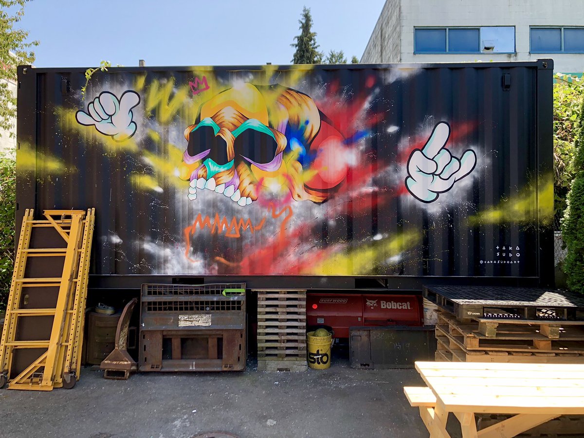 TakaSudoArt's tweet image. Painted on the shipping container for HYPHA Project launch event a couple weekends ago.
Slow Hand Brewery patio is now open for weekends throughout August.