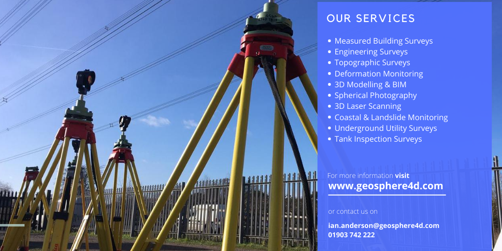If you have a query regarding an upcoming project call and talk to one of our experts on  01903 742 222. 

Or email ian.anderson@geosphere4d.com

#aec #survey #surveyor #aecindustry #architecture #engineering #deformation #scan #3D #3Dphotography #rivers #coast #environmental