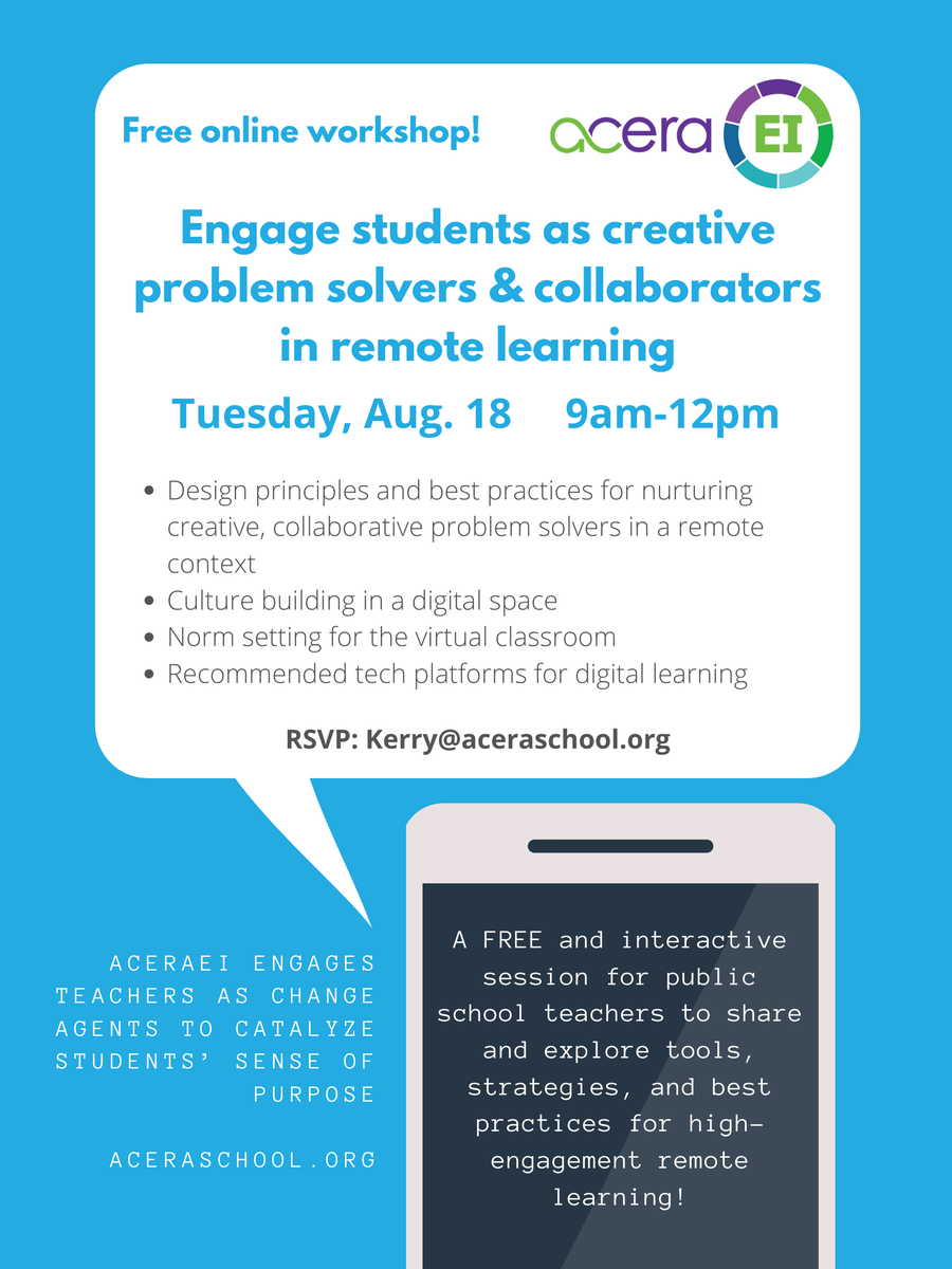 Acera_EI's tweet photo. #Teachers! Acera is offering a free online workshop on high-engagement #remotelearning. #virtuallearning #virtualclassroom   https://t.co/jUtrhcbjSh https://t.co/gkrQ67SORl