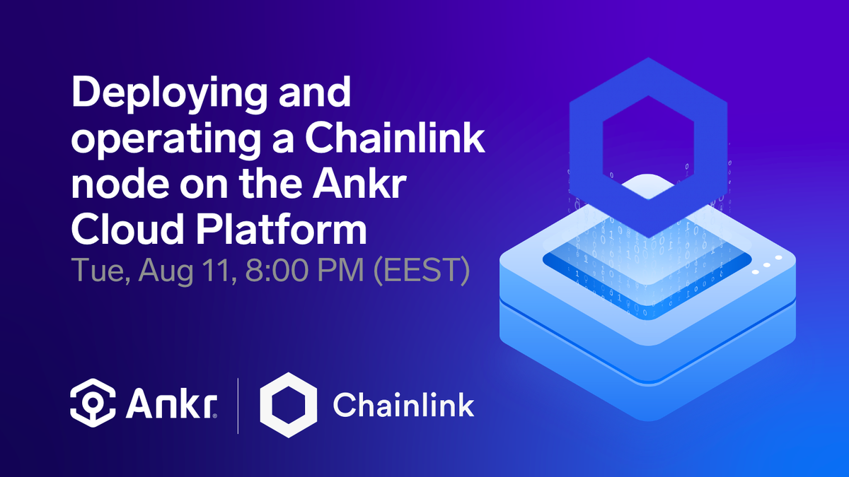 ankr's tweet photo. Want to learn how to deploy and operate a @chainlink  node on the @ankr platform?

Join the Chainlink community and Ankr devs in this online event.

RSVP: https://t.co/MvARACrsHG

Tue, Aug 11, 8:00 PM (EEST)

#AnkrYourNode $ANKR https://t.co/mvN1tiFWyQ