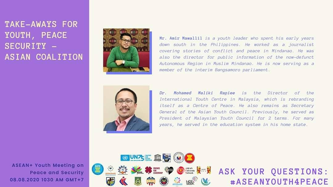 sarahelago's tweet photo. 👉ASK YOUR QUESTIONS here and now: #ASEANYouth4Peace

👉WATCH THIS SPACE LIVE on Saturday, Aug 8 10:30 AM GMT + 7. #ForASEAN #WithASEAN #ByASEAN

[Repost from Facebook Page of the Committee on ASEAN Youth Cooperation]

Countdown to #IYD2020! https://t.co/9UaYcmSijA