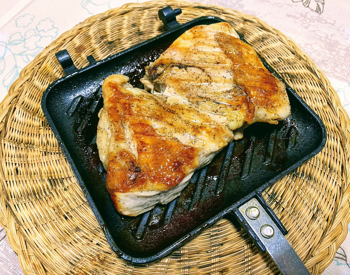 ホットサンドメーカーでチキンステーキ 