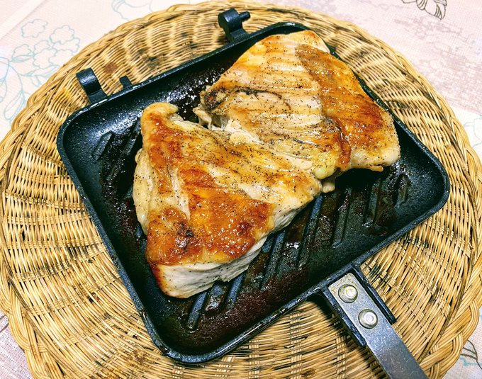 ホットサンドメーカーでチキンステーキ 