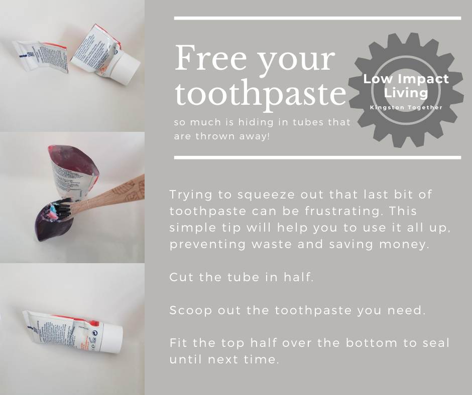 KT2gether's tweet photo. 👏This 5 second hack will save you money and plastic.
🤯you can do this with ANY tube!
👉When you replace why not try tooth tablets/powder/jar instead of plastic tube? If you would like to try some toothpaste tablets we have samples.
#kingstontogether #lowimpactliving https://t.co/CyWLHoJbnH