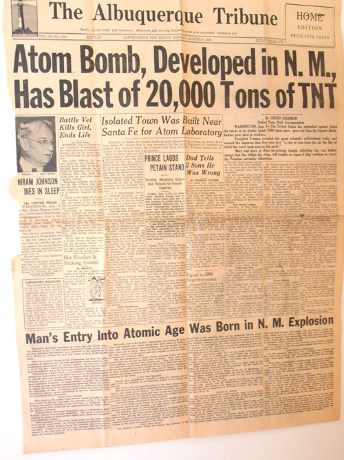 3/61Little Boy's yield is estimated at about 15 kilotons, a good 7 kilotons short of the Trinity test from 3 weeks earlier. That test was the first ever, one that made Oppenheimer quote the Gita:"I am become Death, the destroyer of worlds."