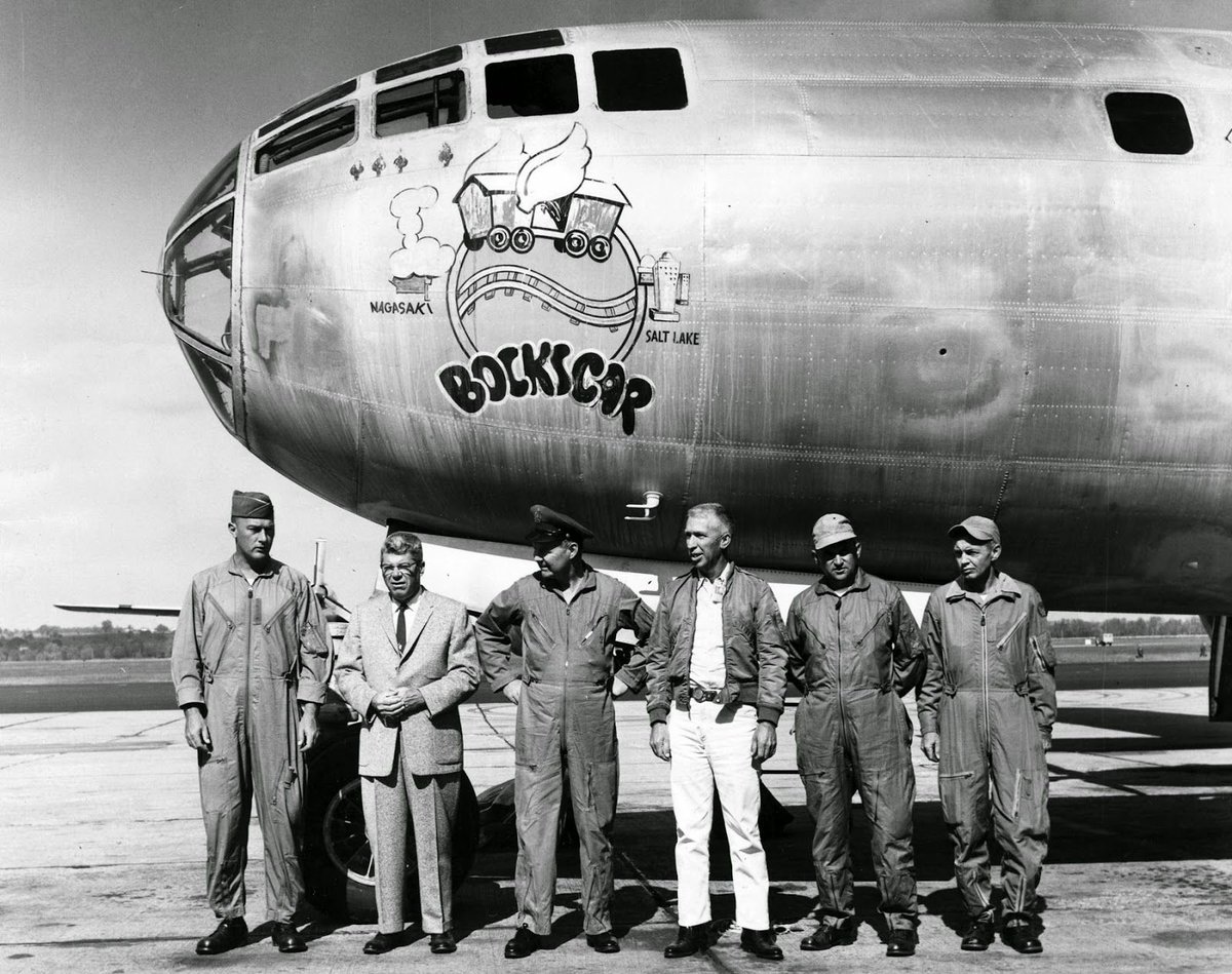 28/61The whole contraption looked like a fat man. So they called it Fat Man. By midnight, the bomb had moved out of its concrete pit and into its designated bay aboard a B-29 named Bockscar.Nagasaki barely slept that night, but the following morning was impressively routine.