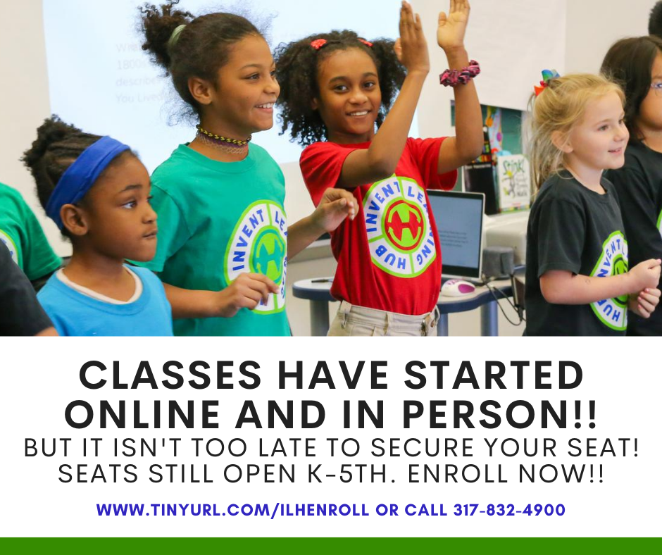 inventlearning's tweet image. Classes are off to a great start, but it isn&apos;t too late to join the ILH family. We have open seats in Kinder-5th Grade for both eLearning and Online. Enroll now at tinyurl.com/ILHenroll or call 317-832-4900
