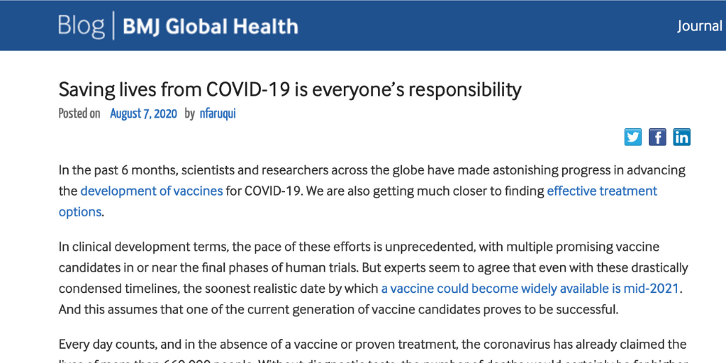 FINDdx's tweet photo. The road to effective #COVID19 vaccines, proven treatments and better tests is long, and until then millions of lives are at risk. #WearAMask to reduce the risk to you and to those around you, says @BoehmeCatharina in @GlobalHealthBMJ: https://t.co/MzFyGwU5GT 

#WorldMaskWeek https://t.co/tl2XL6CAGR