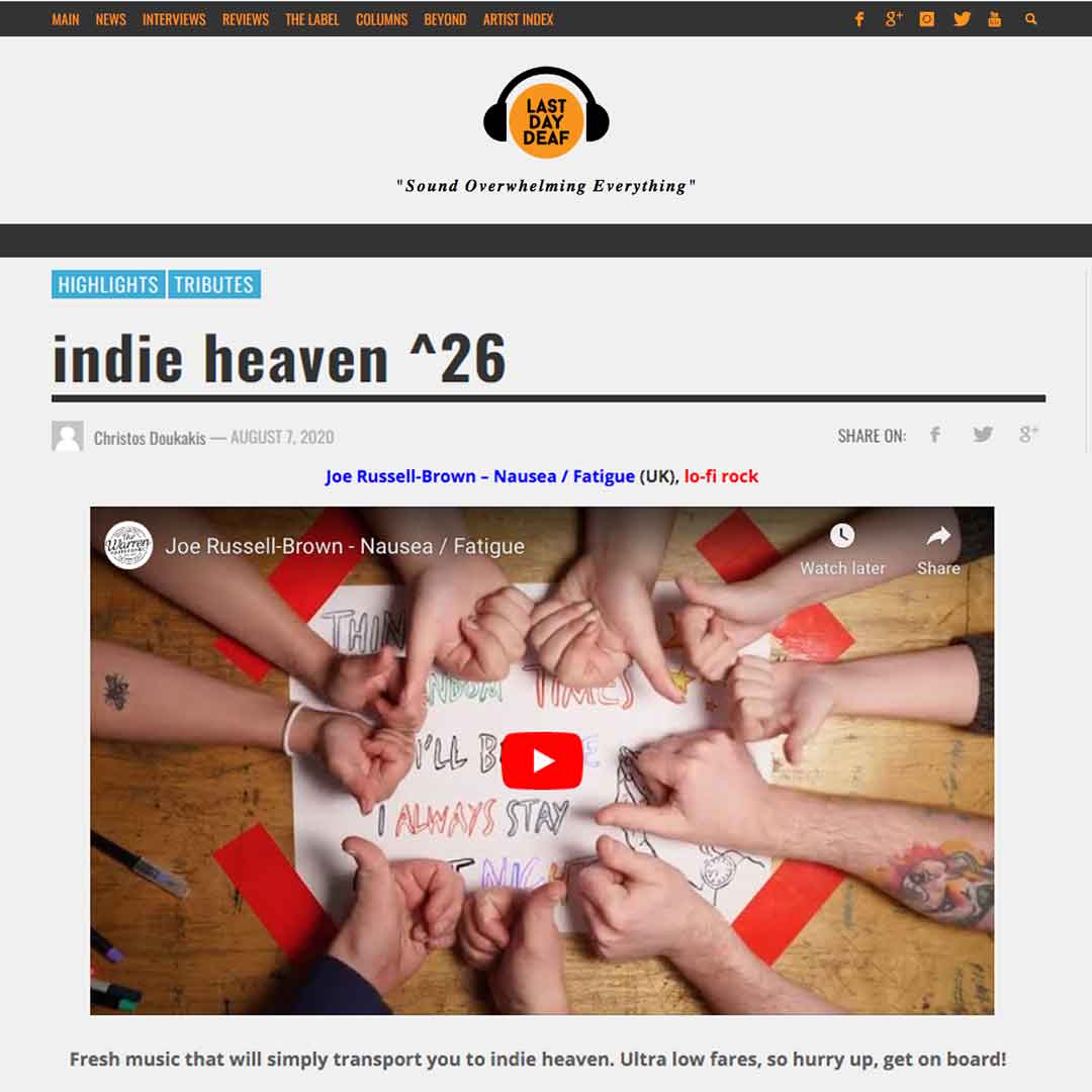 FutureproofPR (@futureproofpr) on Twitter photo #ShoutOut 2 <a href="/Lastdaydeaf/">Last Day Deaf</a> 4 showing some ❤️ on #IndieHeaven to <a href="/JoeBrownMusic98/">Joe Russell-Brown</a> #NauseaFatigue #OutNow frm #ThreeMinuteHeroesVol2 LP ✌️ Check the #video + trax frm <a href="/eyedress/">💭</a> <a href="/MalFantome/">Mal Fantome</a> & more via link below🔥
#NewMusicFriday
<a href="/3minuteheroes/">Three Minute Heroes</a> <a href="/TheWarrenYP/">The Warren Youth Project</a>
👉bit.ly/2PxRsR6 #ShoutOut 2 <a href="/Lastdaydeaf/">Last Day Deaf</a> 4 showing some ❤️ on #IndieHeaven to <a href="/JoeBrownMusic98/">Joe Russell-Brown</a> #NauseaFatigue #OutNow frm #ThreeMinuteHeroesVol2 LP ✌️ Check the #video + trax frm <a href="/eyedress/">💭</a> <a href="/MalFantome/">Mal Fantome</a> & more via link below🔥
#NewMusicFriday
<a href="/3minuteheroes/">Three Minute Heroes</a> <a href="/TheWarrenYP/">The Warren Youth Project</a>
👉bit.ly/2PxRsR6