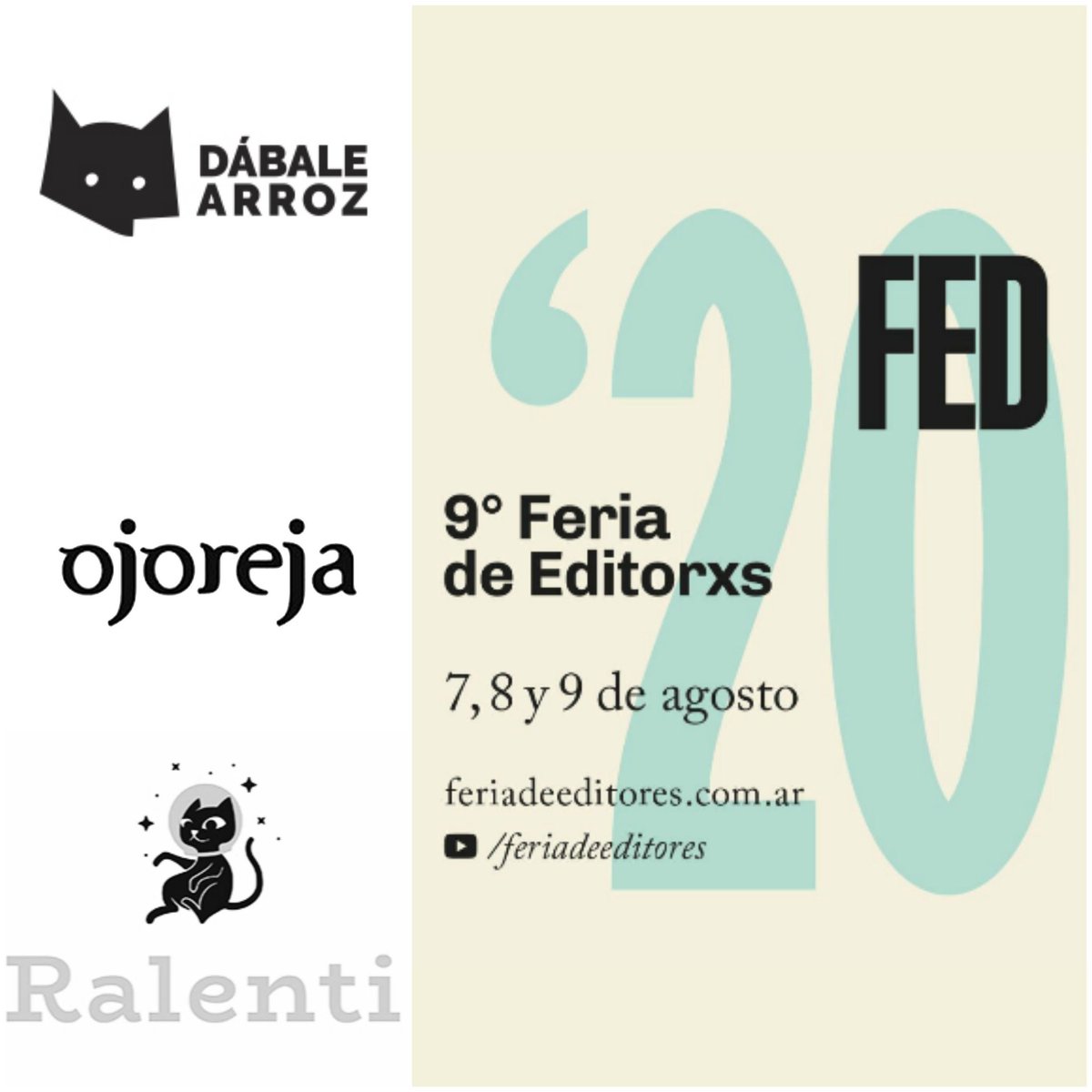 dondevivenlibro's tweet photo. Ya comienza la @FEditores 2020 🥳
Este año les ofrecemos esta modalidad online, para que los libros nos acerquen sin importar la distancia.
Hoy vie 7, sáb 8 y dom 9 pueden encontrar los catálogos de las editoriales #DábaleArroz #Ojoreja #Ralenti en nuestra librería
(Sigue) https://t.co/vcbczlLcxg