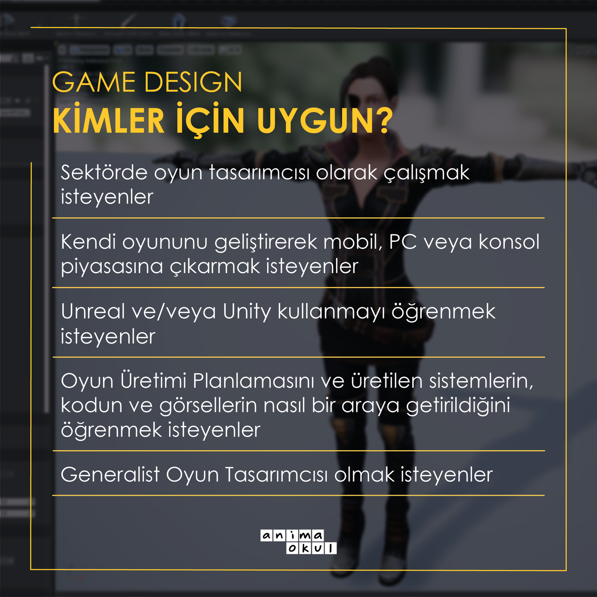 animaokul's tweet image. Hangi eğitimin sizin için uygun olduğunu bulmakta zorluk çekebilirsiniz ancak bu süreçte de yanınızdayız. Daha fazla bilgi almak için: ☎️ 0212 327 22 00 📩 info@animaokul.com

animaokul #animasyoneğitimi #gamedesign #3animation #erkenkayıt #indirim #animation #unreal #unity