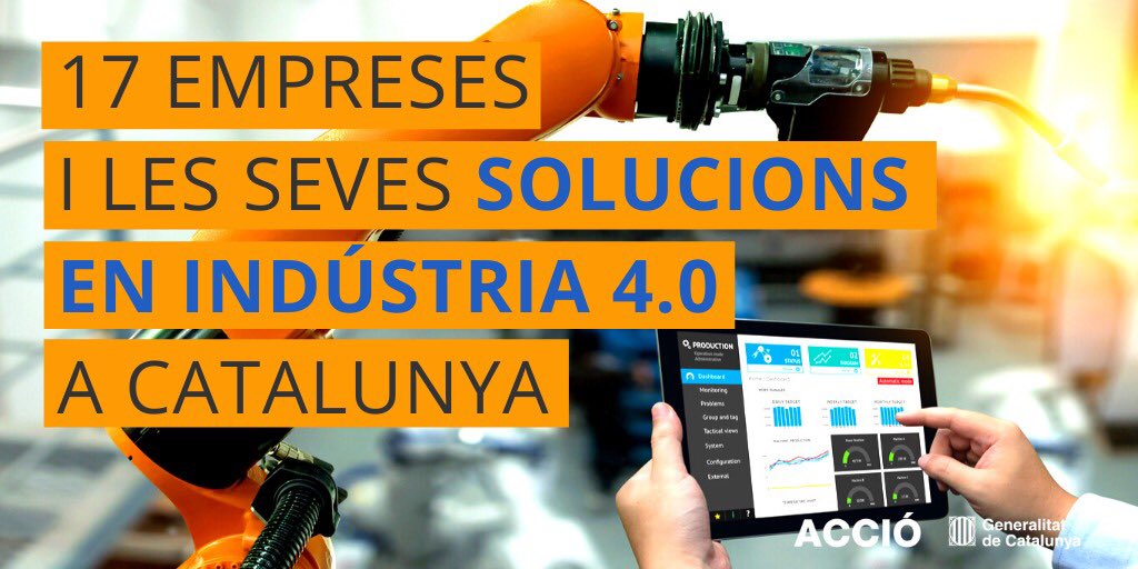 🤖 Busques solucions de robotització industrial? Vols optimitzar o digitalitzar processo en la teva empresa? 

Coneix 17 solucions punteres en #indústria40 com disponibles a Catalunya! 👇
accio.gencat.cat/ca/serveis/ban…

#marketplace40 @DOMOTYS_