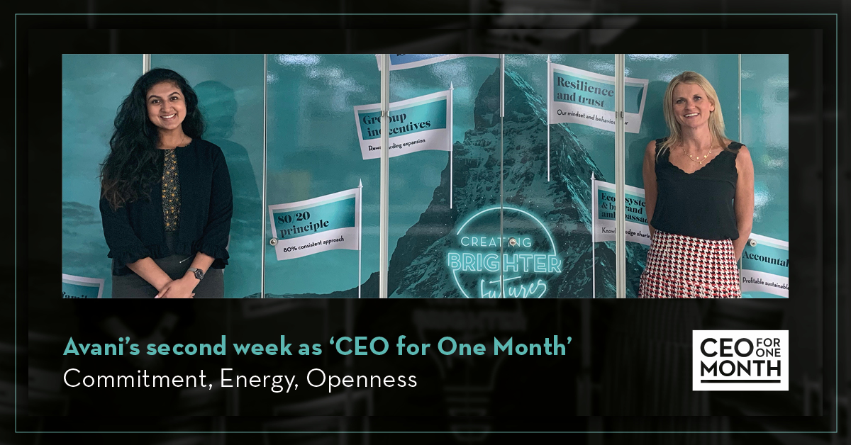 Check out Avani's short article reflecting on her second week of experiences as the UK &amp; Ireland’s "CEO for One Month" and what "CEO" represents to her. bit.ly/3fCwDhZ #CEOforOneMonth