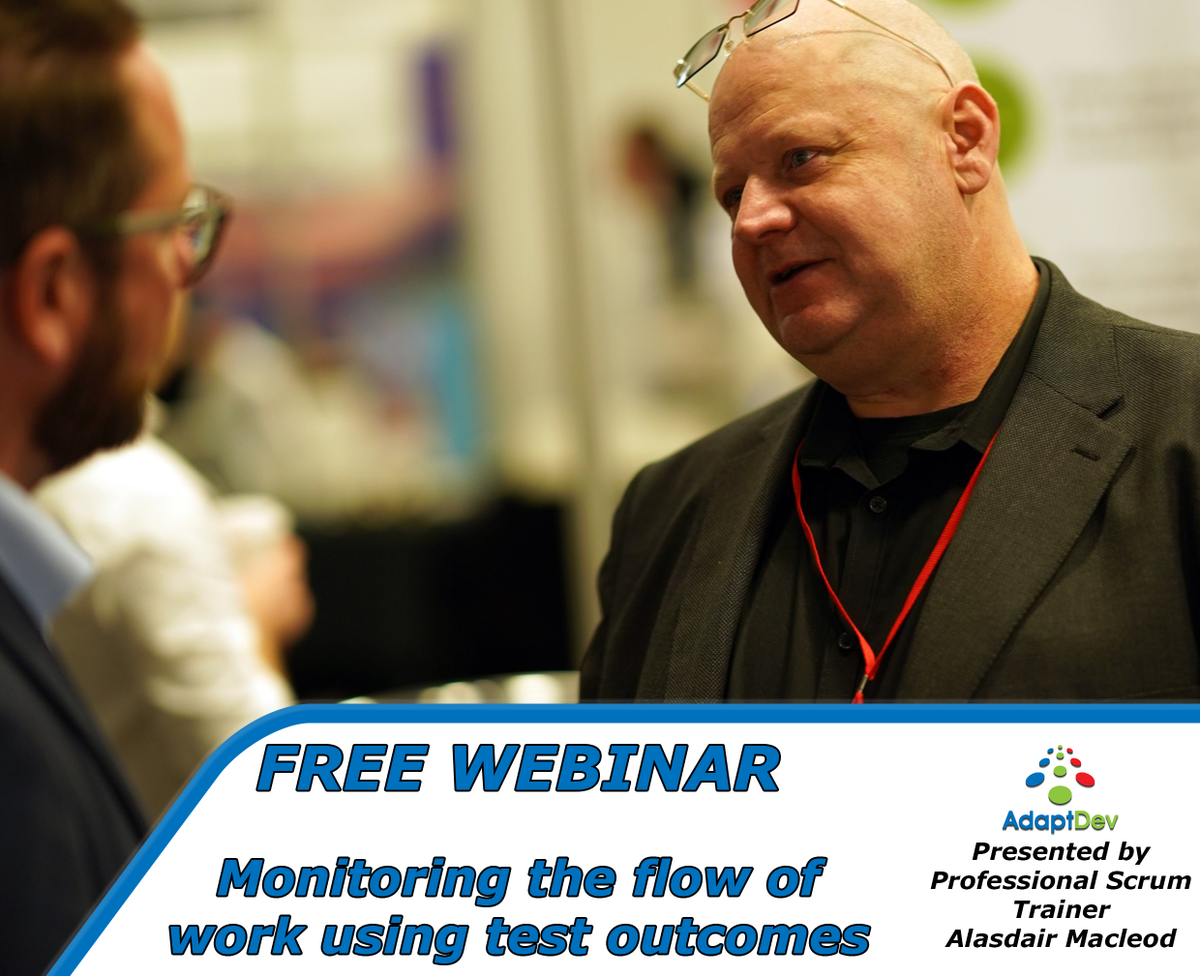 AdaptDev_Ltd's tweet photo. Join us on the 31st of August for a free webinar where our PST Alasdair Macleod will discuss Monitoring the flow of work using test outcomes.

Sign up here - https://t.co/0GVyd24Ear https://t.co/bJT0TAZMXZ