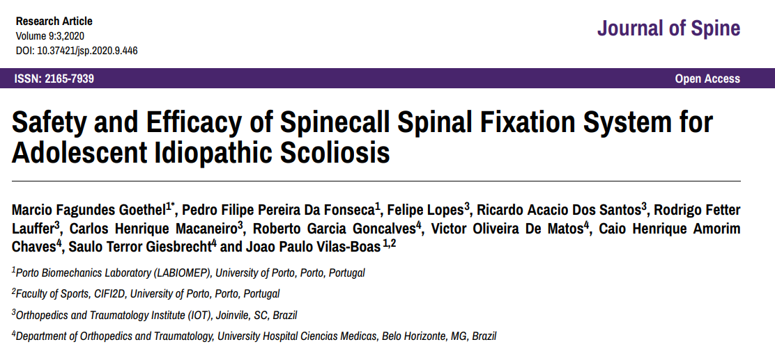 LABIOMEP's tweet photo. New Study on Journal of Spine by @gbiomech, Pedro Fonseca et al. 

Safety and Efficacy of Spinecall Spinal Fixation System for Adolescent Idiopathic Scoliosis  

https://t.co/pDSMNH5a7x https://t.co/Enb97aAKb6