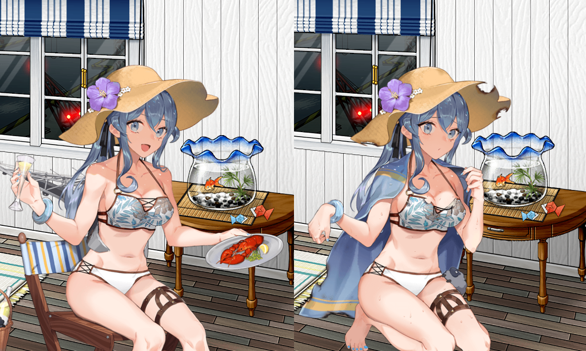 やったー!水着祭りだ!みんな超かわいい……そしてリシュリュー美人過ぎる… 