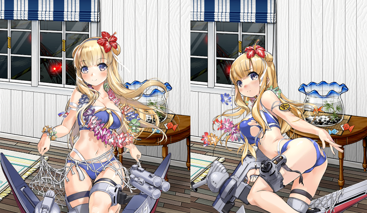 やったー!水着祭りだ!みんな超かわいい……そしてリシュリュー美人過ぎる… 