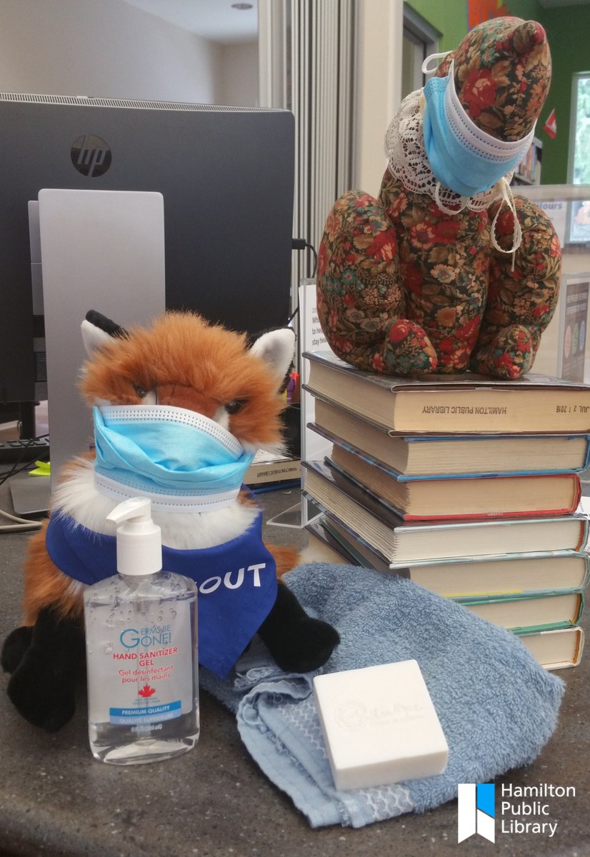 HamiltonLibrary's tweet photo. #HPLScout and #TeamHPL staff at the Lynden Branch are ready to welcome everyone back. All HPL branches are open today, 11am-5pm. #HamOnt https://t.co/5m5lJl1R0z https://t.co/xLEXMrlHvC