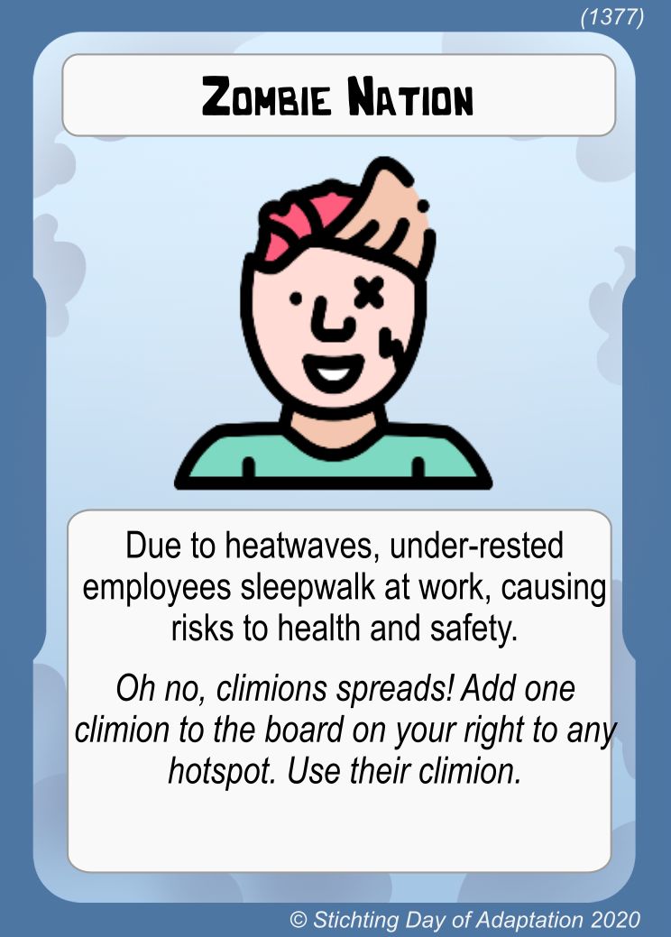 Sharing one of our cards from our board game, Minions of Disruptions. Please take things extra slow during the #heatwave. #staycool🍦🌳😎