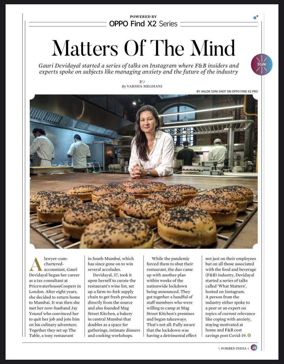 Thank you @forbesindia - this is a true honour to be included and humbling to be in such fine company. This lockdown has made me infinitely more grateful. I know we’ll come out on the other side, more mindful and stronger. #whatmatters #teamfoodmatters