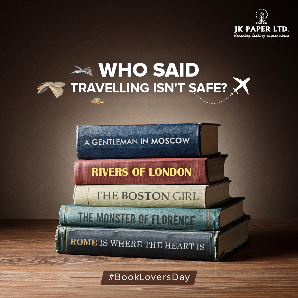 It’s true that you can travel the world while reading a #Book. So let's celebrate our love for reading on the occasion of #BookLoversDay. 
#JKPaper #CreatingLastingImpressions #BookLoversDay2020