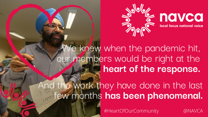 MVDANews's tweet photo. Today we were at the virtual launch of the @NAVCA #HeartOfOurCommunity campaign showing the brilliant work of members during the pandemic. Described wonderfully as a love letter to infrastructure 💓 
Watch 👇
https://t.co/Mb7HfWZcbj 
#NeverMoreNeeded #Middlesbrough #BoroResponse https://t.co/4Jdhaw396s